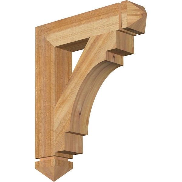 Ekena Millwork 4 in. x 24 in. x 20 in. Western Red Cedar Merced Arts and Crafts Rough Sawn
