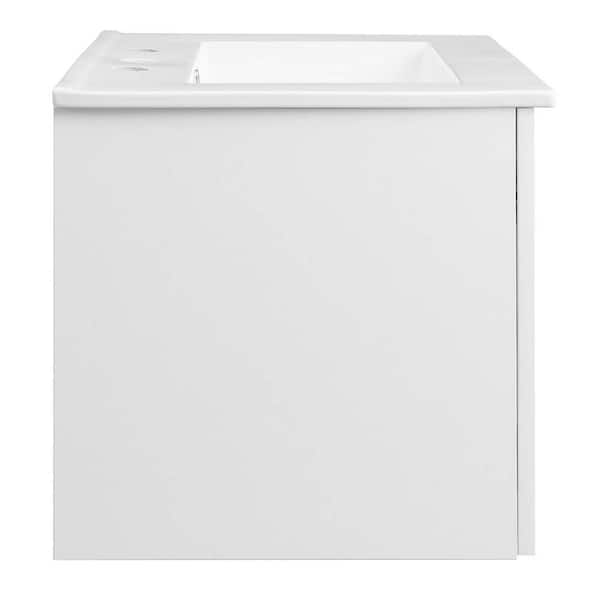 Maybelle 24.5 in. W x 18.5 in. D x 24 in. H Vanity in White with White Ceramic Top
