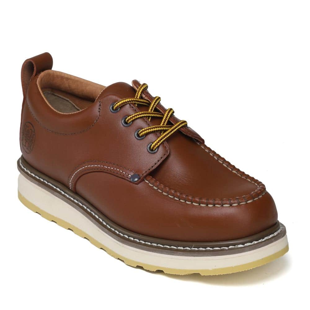 Men's 4 in. Full-Grain Leather Soft Toe Water Resistant Moc Toe Work Shoes - Brown - Size 6.5D price history on PriceWatchPro