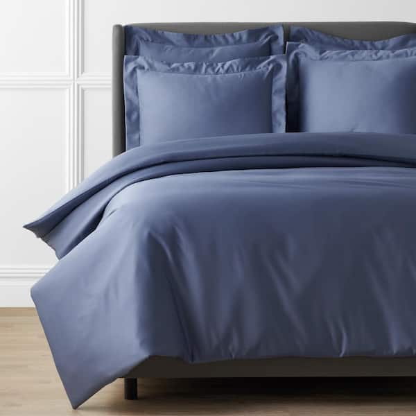 Legends Hotel Supima Cotton Wrinkle-Free Blue Dusk Sateen Euro Sham
