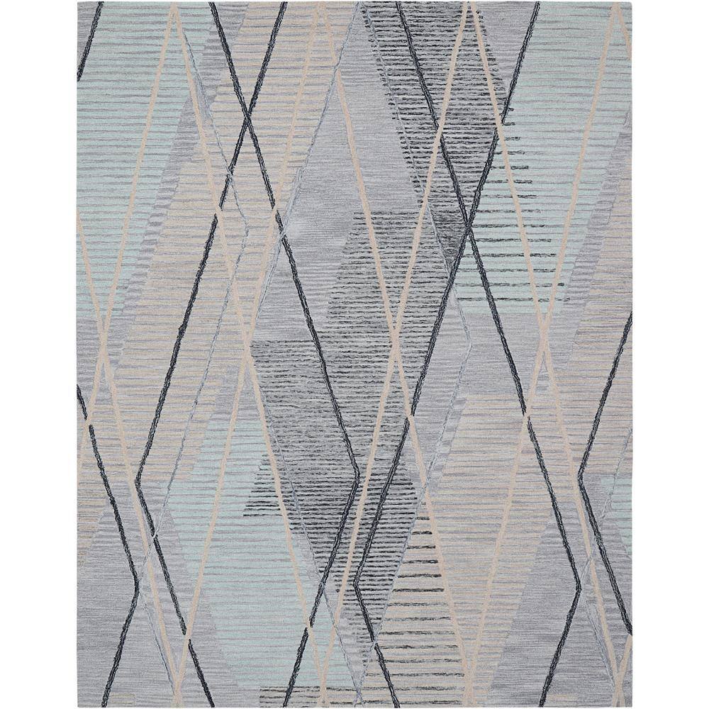 C1731 Charcoal 7 ft. 6 in. x 9 ft. 6 in. Hand Tufted Looped Pile Wool