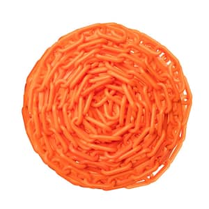 US Weight 2 in. x 500 ft. Orange Plastic Chain Featuring SunShield UV Protection