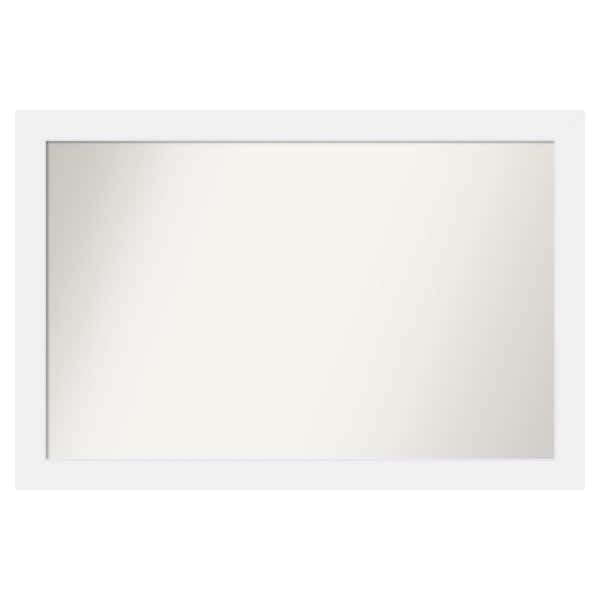 Amanti Art Corvino White 51 in. x 34 in. Custom Non-Beveled Matte Wood Framed Bathroom Vanity Wall Mirror