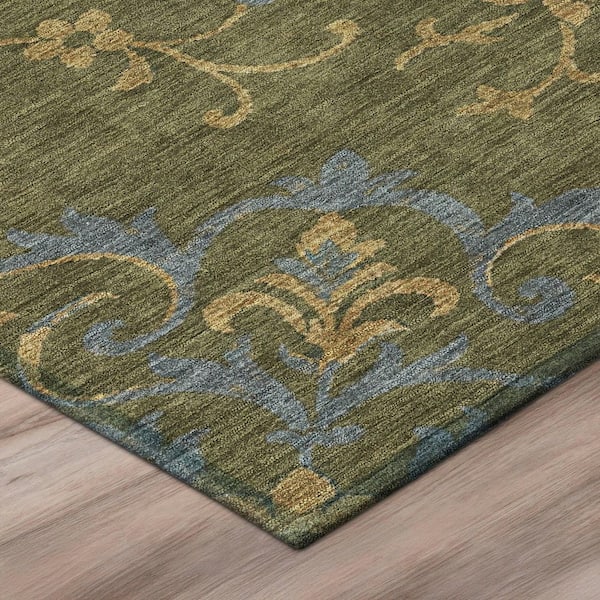 Chantille Machine Washable Indoor/Outdoor Abstract ACN2964 Olive 9 ft. x 12 ft. Area Rug