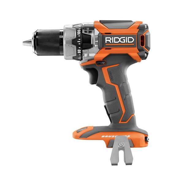 RIDGID - 18-Volt Lithium-Ion Cordless Brushless 1/2 in. Compact Hammer Drill Kit with (2) 2.0 Ah Batteries, Charger, and Bag