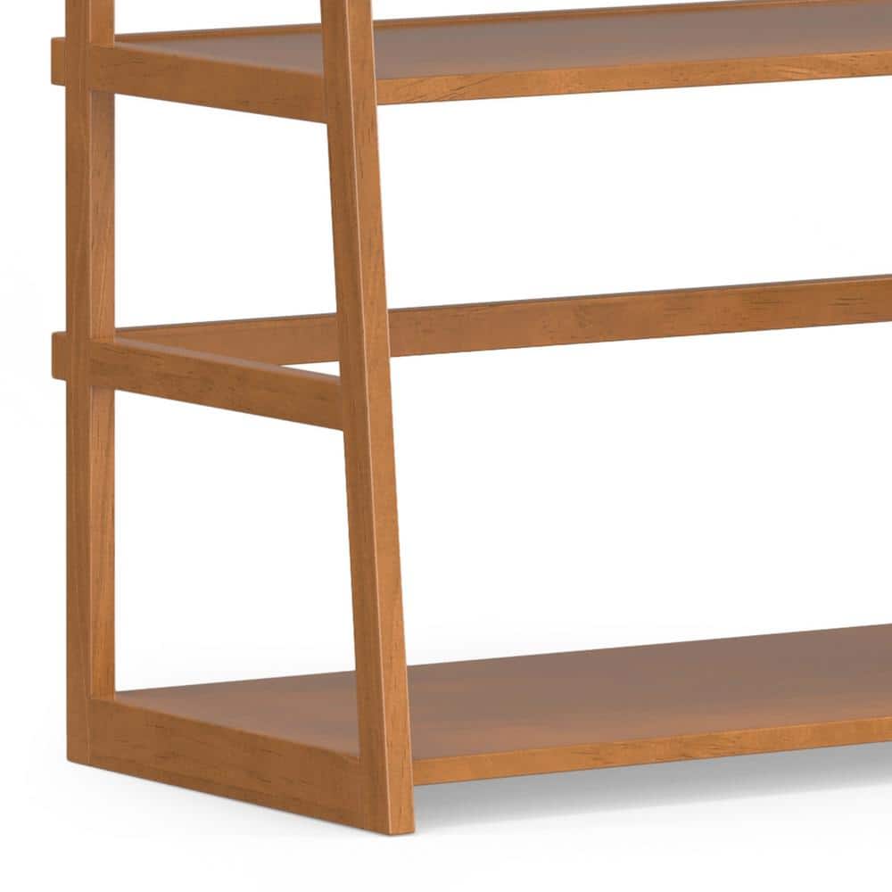 Acadian Solid Wood 63'' Ladder Shelf in Light Golden Brown