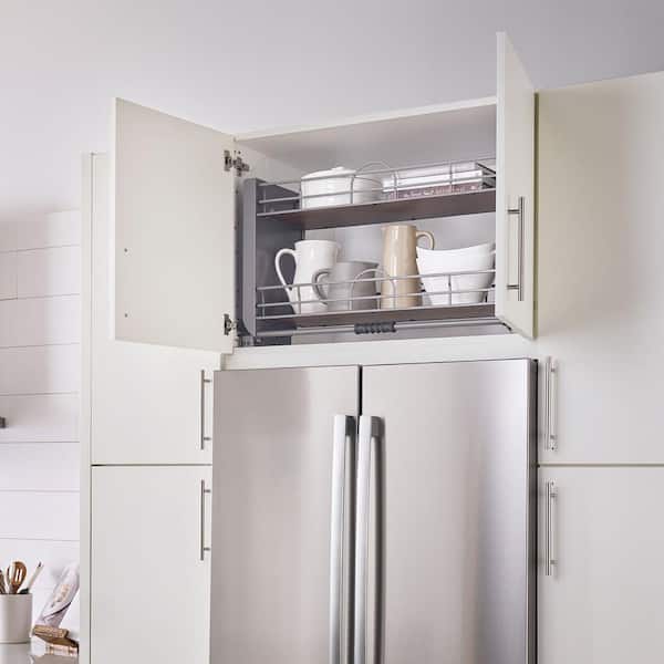 Rev-A-Shelf Gray 36 in. Kitchen Pull-Down Wall Cabinet Shelf System