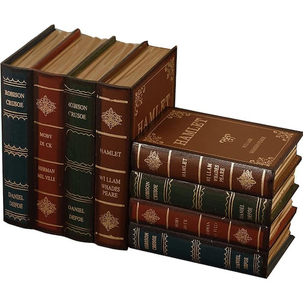 Wooden Antique Book Box Set (2-Pack, Style B)-Vintage Storage