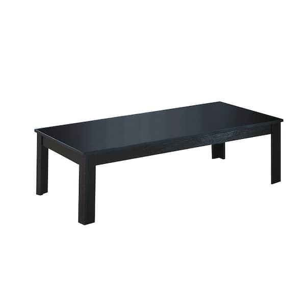 Unbranded 3-Piece 44 in. Black Large Rectangle Wood Coffee Table Set