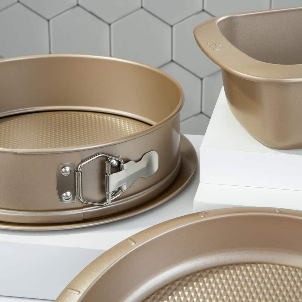 Beige Non-stick Carbon Steel 3-Piece Bake Pan Set