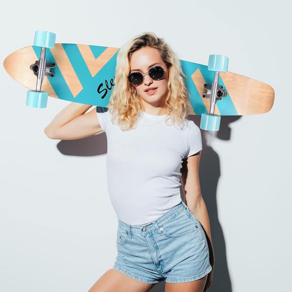 Tabla De Longboard Mach1 Bambú Mix - Deck Simétrico Con Camber
