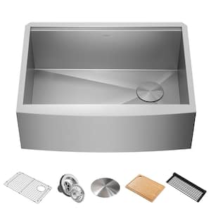 Kore 16-Gauge Stainless Steel 27 in. Single Bowl Workstation Farmhouse Apron Kitchen Sink with Accessories