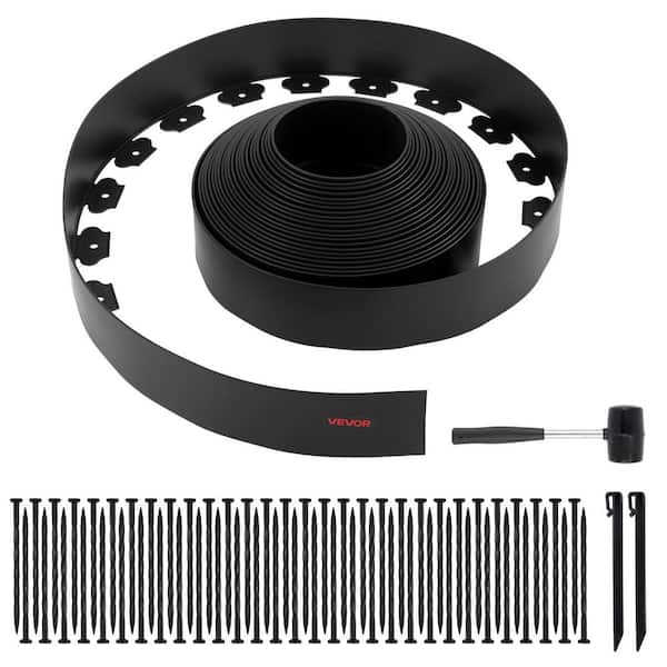 Landscape Edging, 66ft. x 4in. Plastic Garden Border Edging with 60 Spikes & 2 Ground Stakes, Flexible 2025 update