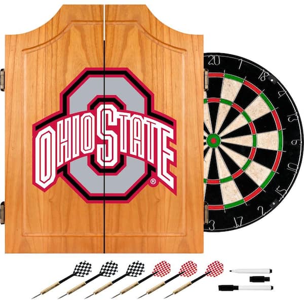 Trademark Ohio State University Block Wood Finish Dart Cabinet Set