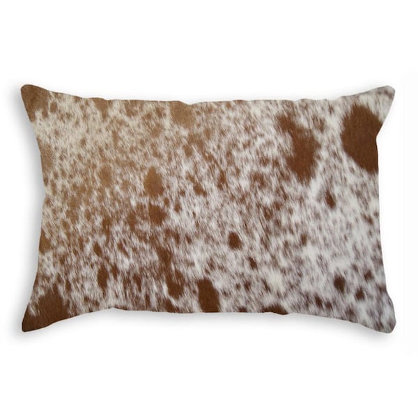 natural Torino Cowhide S&P Brown & White Animal Print 12 in. x 20 in. Throw Pillow