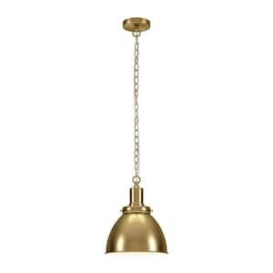 Elodie 60-Watt 1-Light Brass Pendant Light with Brass Metal Shade