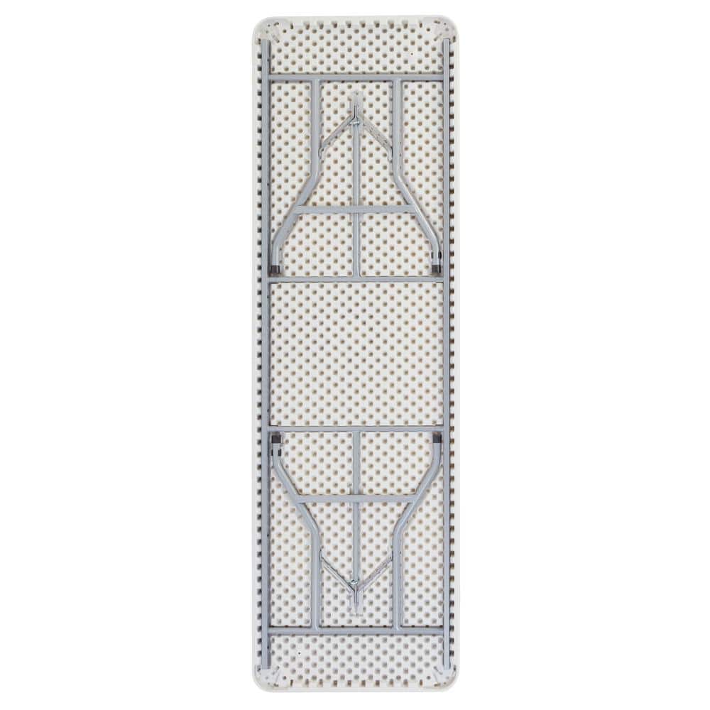 96" Light Speckled Gray Plastic Folding Banquet Table
