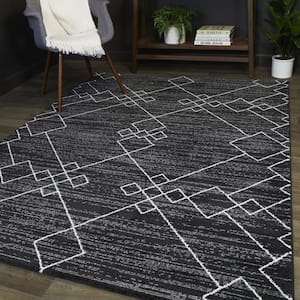 Alberto Charcoal 7 ft. 10 in. x 10 ft. Geometric Area Rug