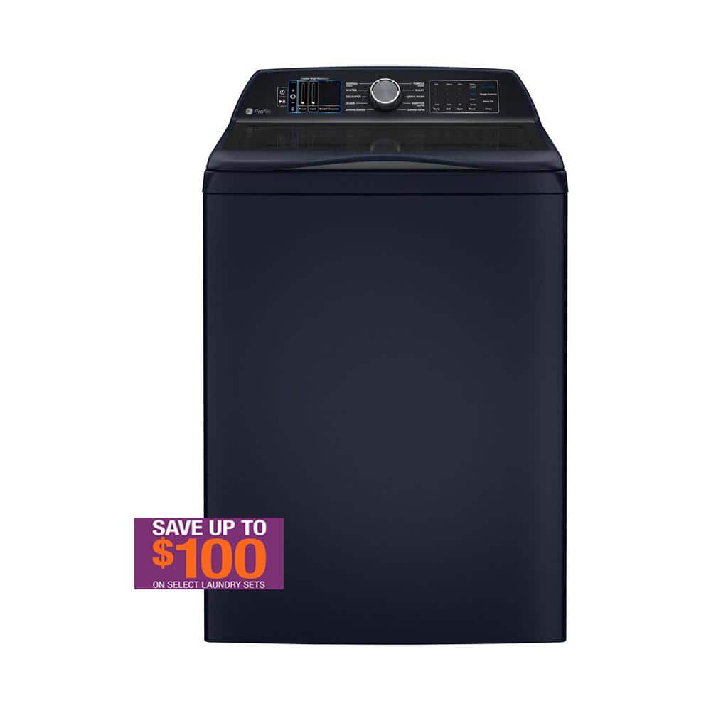 GE Profile Profile 5.4 cu. ft. High-Efficiency Smart Top Load Washer with Built-in Alexa Voice Assistant in Sapphire Blue