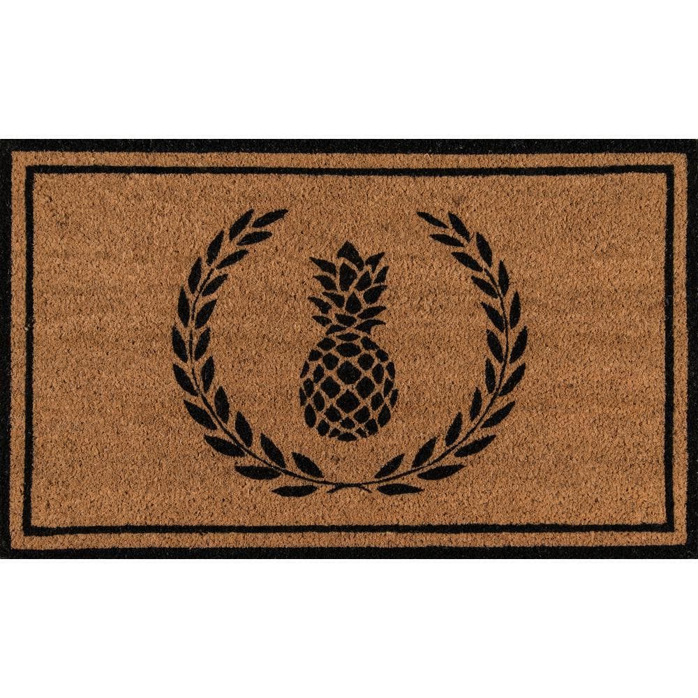 Hand Woven Black Coir Outdoor Doormat with PVC Backing