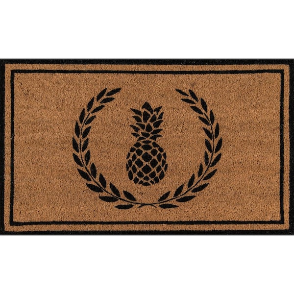 Park Pineapple Black and Natural 1 ft. 6 in. x 2 ft. 6 in. Indoor/Outdoor Doormat