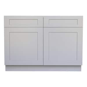 Ready to Assemble 36x34.5x24 in. Shaker Base Cabinet with 2-Door and 2-Drawer in Gray