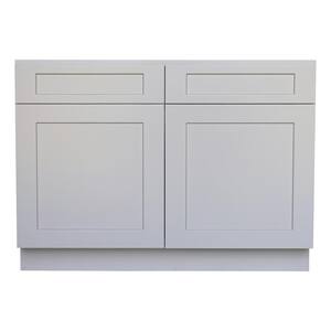 Ready to Assemble 36x34.5x24 in. Shaker Sink Base Cabinet with 2-Door and 2-Drawer in Gray