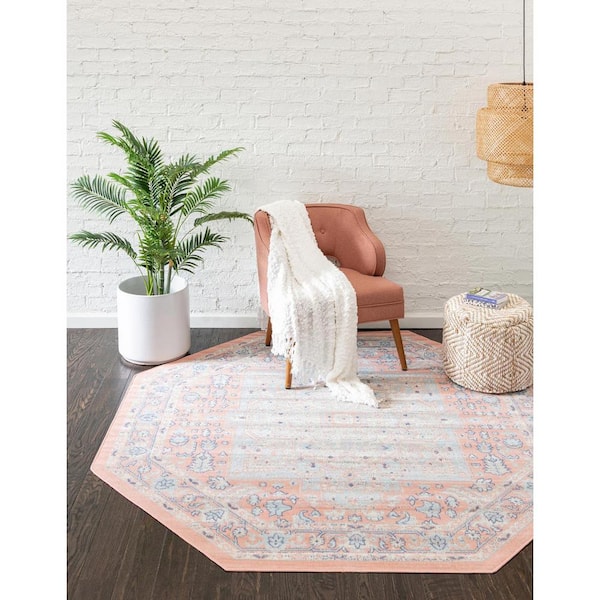 Whitney Milano Powder Pink 7 ft. 1 in. x 7 ft. 1 in. Area Rug