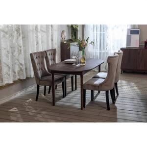 74.8 in. Oval Walnut MDF Top Wood Frame Extendable Dining Table (Seats 4-8)