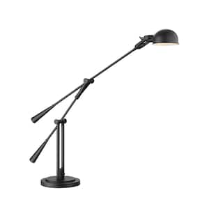 Grammercy Park 51.75 in. Matte Black Table Lamp with Matte Black  Steel Shade