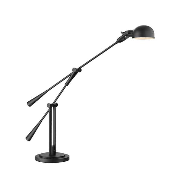 Unbranded Grammercy Park 51.75 in. Matte Black Table Lamp with Matte Black  Steel Shade