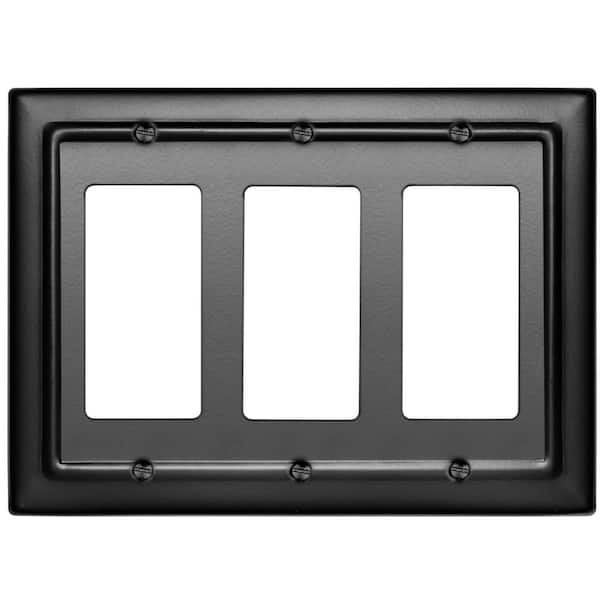 Architectural 3-Gang Decorator/Rocker Wall Plate (Matte Black)