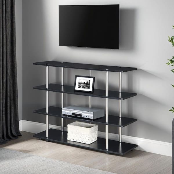 Convenience Concepts Designs2Go 47.25 in. Black XL Highboy TV Stand fits TVs up to 55 in. with 4-Shelves