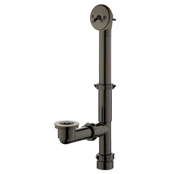 Everbilt Trip Lever 1-1/2 in. Black Poly Pipe Bath Waste and Overflow Drain in Oil Rubbed Bronze