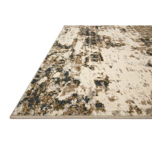 Spirit Pewter/Olive 2 ft. 7 in. x 4 ft. Abstract Contemporary Area Rug