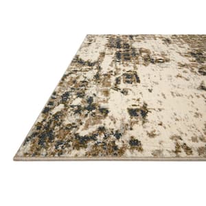 Spirit Pewter/Olive 6 ft. 7 in. x 9 ft. 3 in. Abstract Contemporary Area Rug