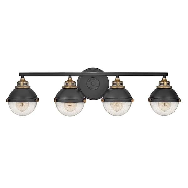 HINKLEY Fletcher 32.0 in. 4-Light Black Vanity Light