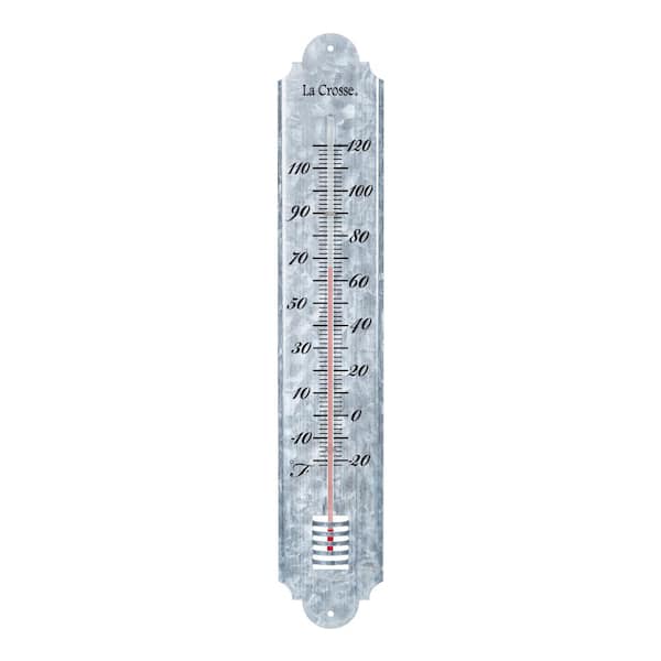 19.50 In. Galvanized Metal Analog Vertical Thermometer