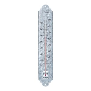 19.50 In. Galvanized Metal Analog Vertical Thermometer