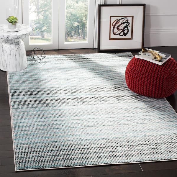 Skyler Blue/Gray Doormat 3 ft. x 5 ft. Striped Area Rug