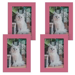 Modern 5 in. x 7 in. Hot Pink Picture Frame (Set of 4)