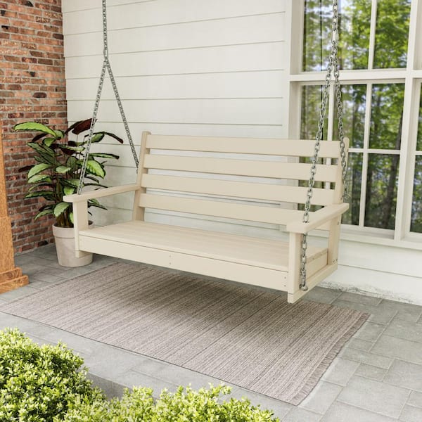 POLYWOOD Grant Park 48 in. 2-Person Sand HDPE Plastic Swing