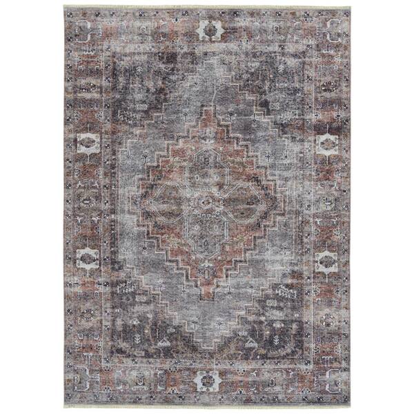 Kaleen Praia Collection Grey 9 ft. 3 in. x 11 ft. 6 Rectangle Indoor/Outdoor Area Rug