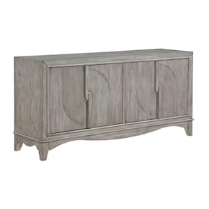 Carbondale Grey Wood Top 66 in. Credenza with 4-Doors Fits TV's up to 55 in.