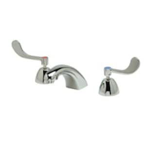 AquaSpec Widespread Commercial Bathroom Faucet with 0.5 Vandal-Resist Pressure-Comp Spray in Chrome