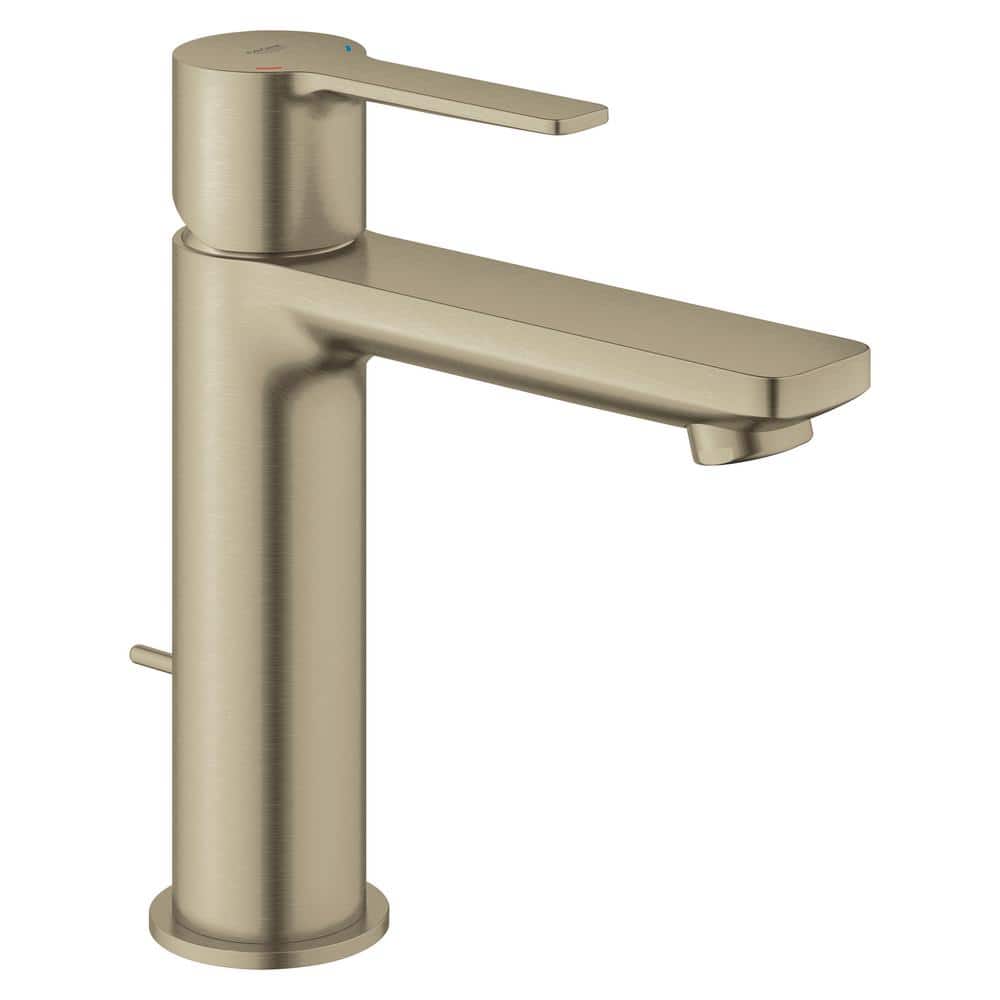 GROHE Lineare Single Hole SingleHandle Bathroom Faucet with Drain Assembly in Brushed Nickel