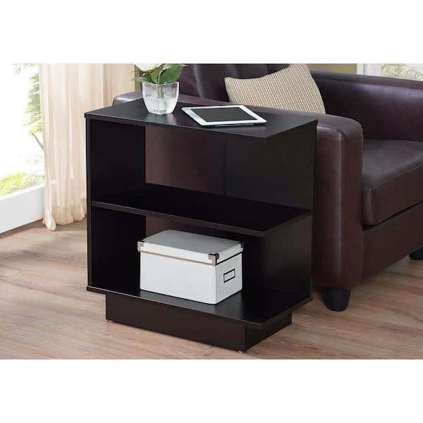 Unbranded Espresso End Table with Shelves