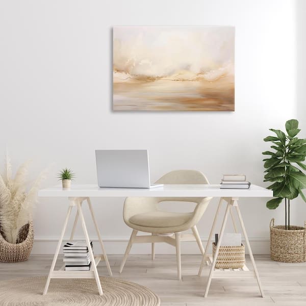 Neutral Abstract Horizon Line by LSR Creative Studio Unframed Abstract Graphic Art Print 24 in. x 36 in.