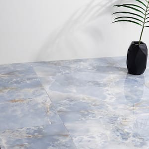 Selene Blue Onyx 24 in. x 24 in. Polished Porcelain Floor and Wall Tile (15.49 sq. ft. / Case)