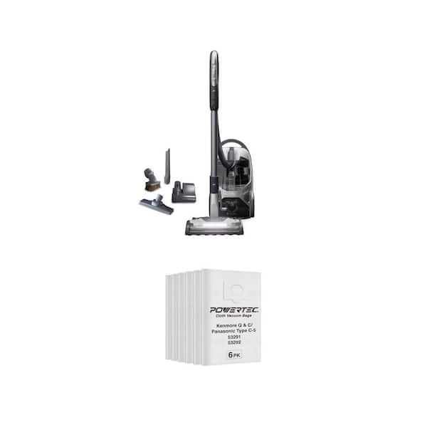 POP-N-GO Corded HEPA Canister Vacuum with Hair Eliminator and 6-ply Filter Bag (6-Pack)